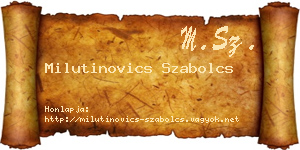 Milutinovics Szabolcs névjegykártya